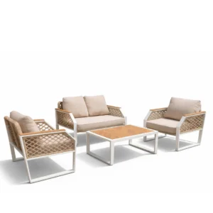 Гарнитура за двор BELA VITA | сет фотелја, двосед и маса