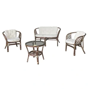 Комплет Бамбус гарнитура - двосед со маса и 2 фотелји