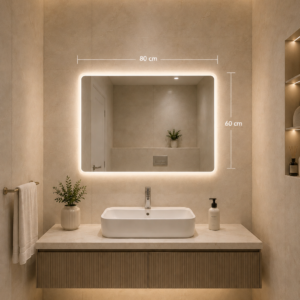 Луксузно LED огледало – хоризонтално 80×60 cm